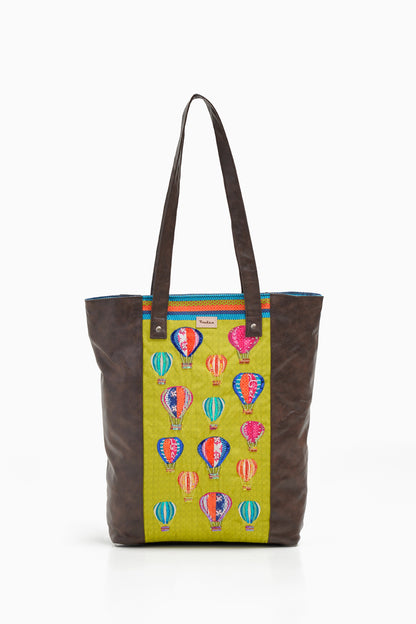 Hot Air Ballon  Pu Side Tote bag