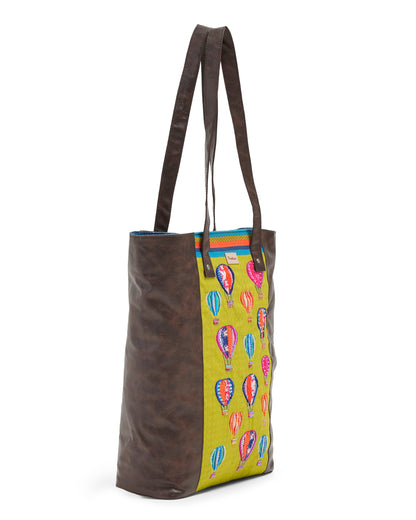 Hot Air Ballon  Pu Side Tote bag