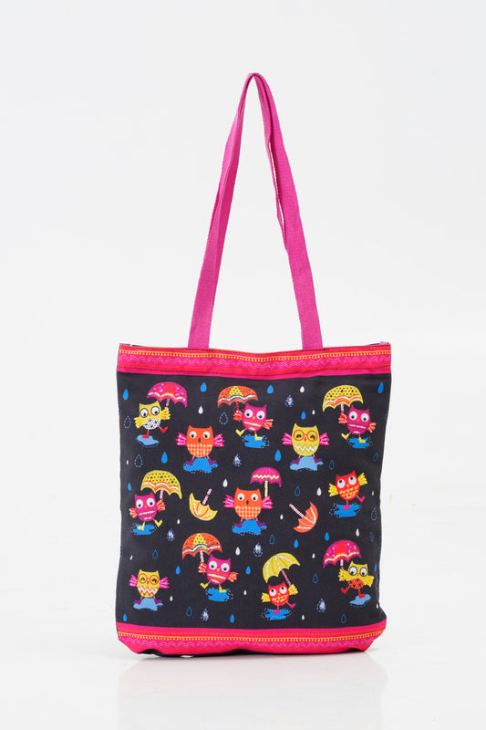 Funky Owl Tote Bag Cotton Handle