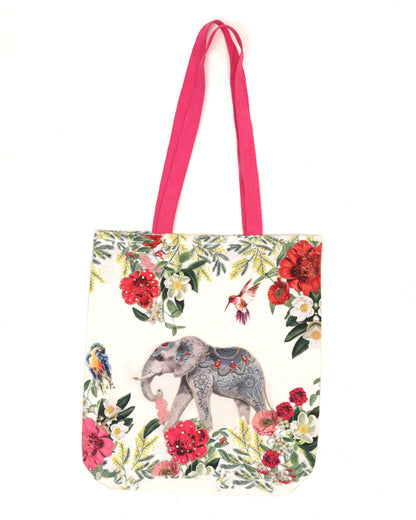 Tropical Elephant Niwad Handle Tote Bag