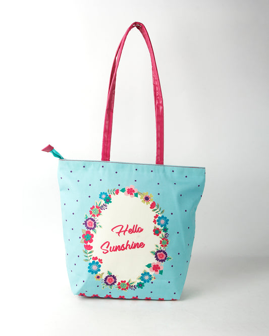 Hello Sunshine Pu Handle Tote Bag