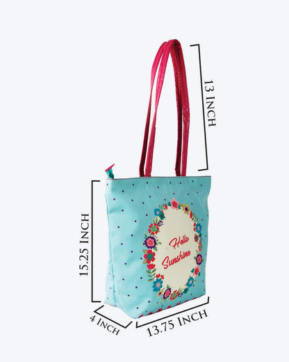 Hello Sunshine Pu Handle Tote Bag