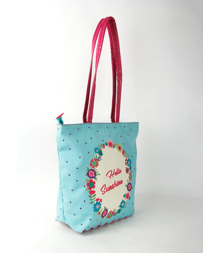 Hello Sunshine Pu Handle Tote Bag