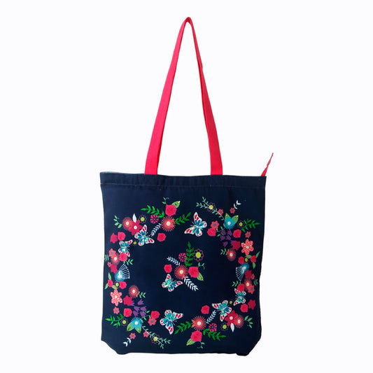 Butterfly Bloom Tote Bag Niwad Handle