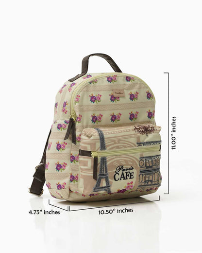 Paris Café Backpack with Side Pockets