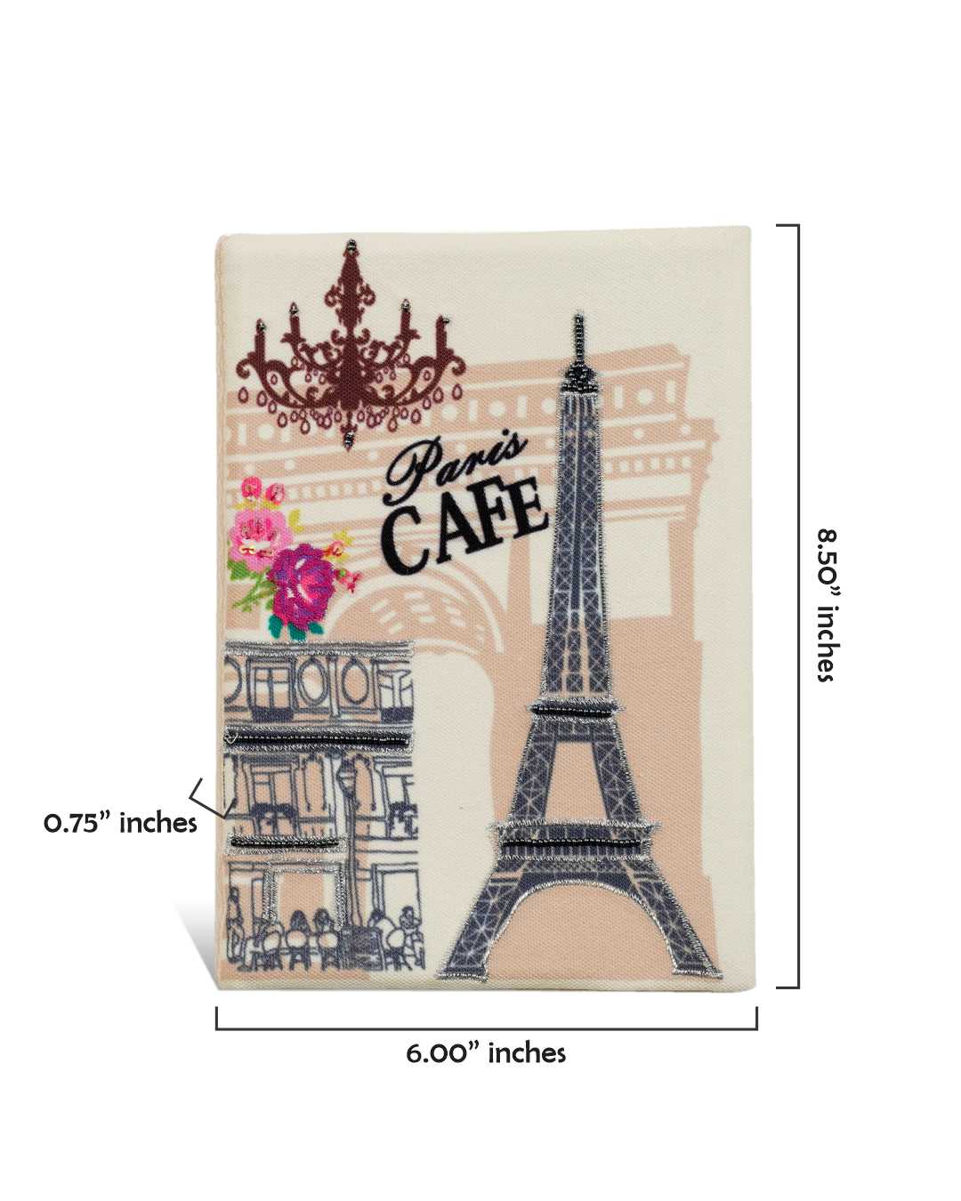 Paris Café Fabric Notebook 8 X 6