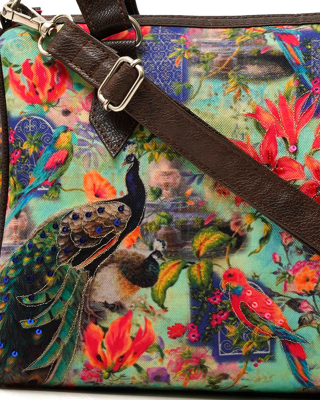 Tropical Peacock Mini Flight Bag
