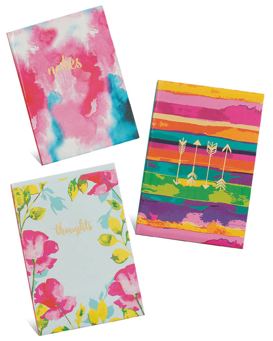 Splash, Golden Freccia, Paint My Thought Notebook 7 X 5 Hard Cover Set Of 3