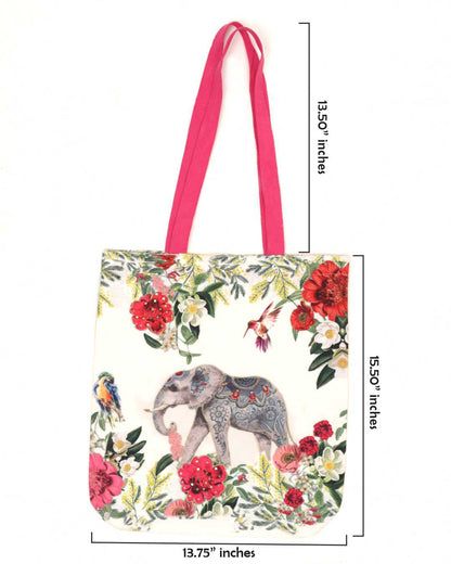 Tropical Elephant Niwad Handle Tote Bag